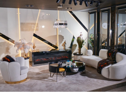 Luxurious White Living room Suite 3-Seater Armchair Round Coffee table